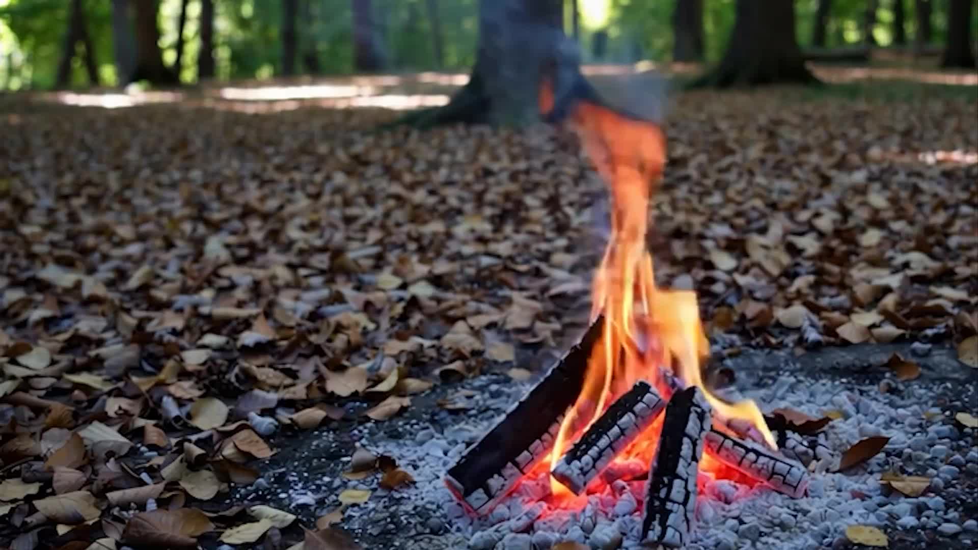昼間の焚き火シーン